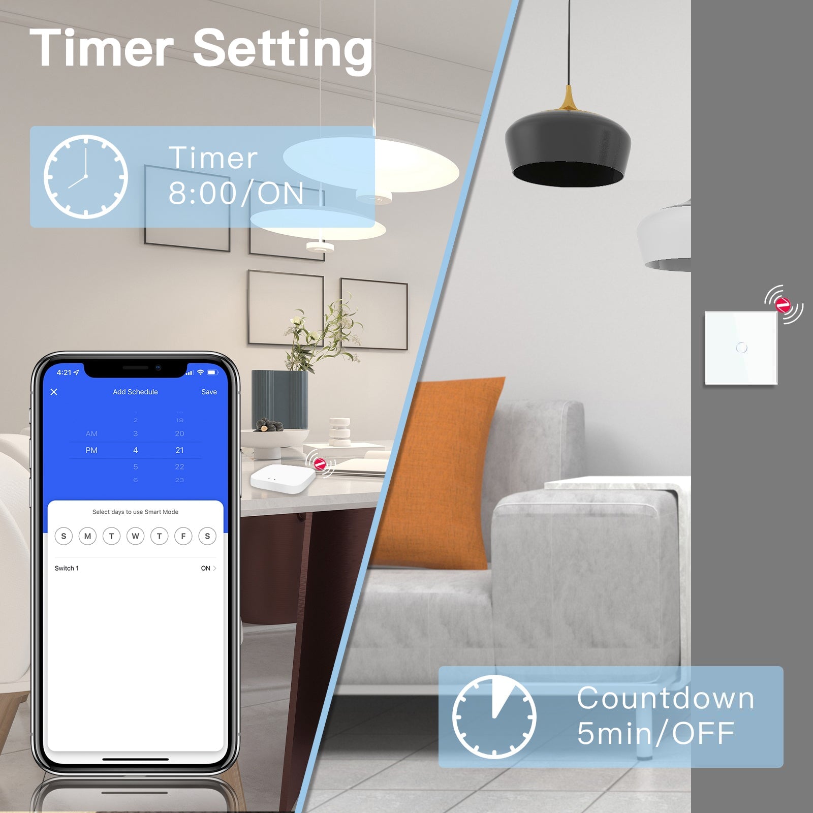 BSEED Zigbee Single Live Line Switch 1/2/3 Gang 1/2/3 Way Wall Smart Light Switch Single Live Line 1/2/3 pack Light Switches Bseedswitch 