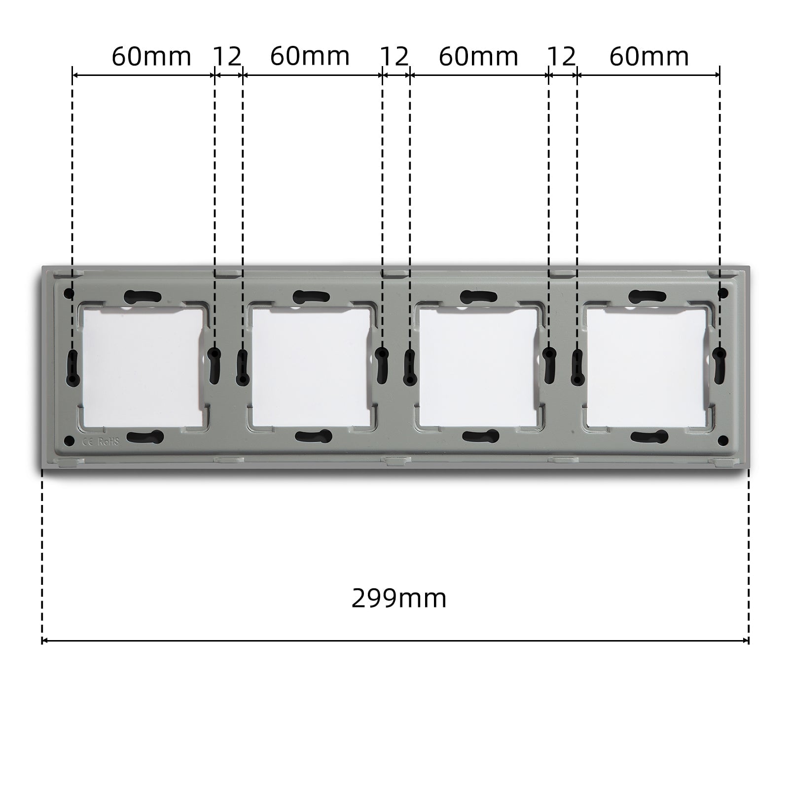 Bseed Brushed Aluminum Frames Socket Frame 4 Color 1/2/3/4 Slotes DIY Part Wall Jacks & Braces Bseedswitch 