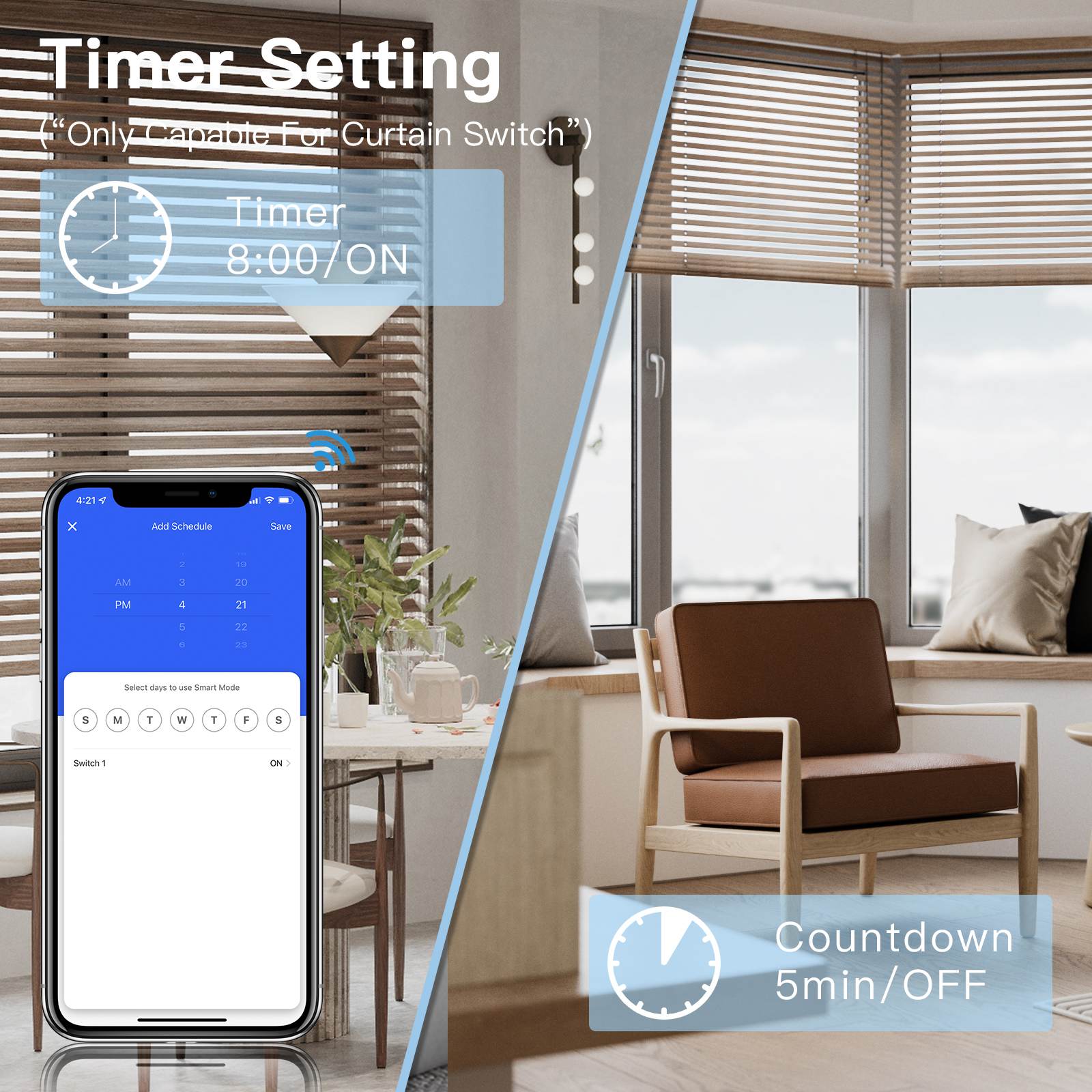 Bseed Smart Wifi Roller Shutter Switch Glass Panel Tuya App Light Switches Bseedswitch 