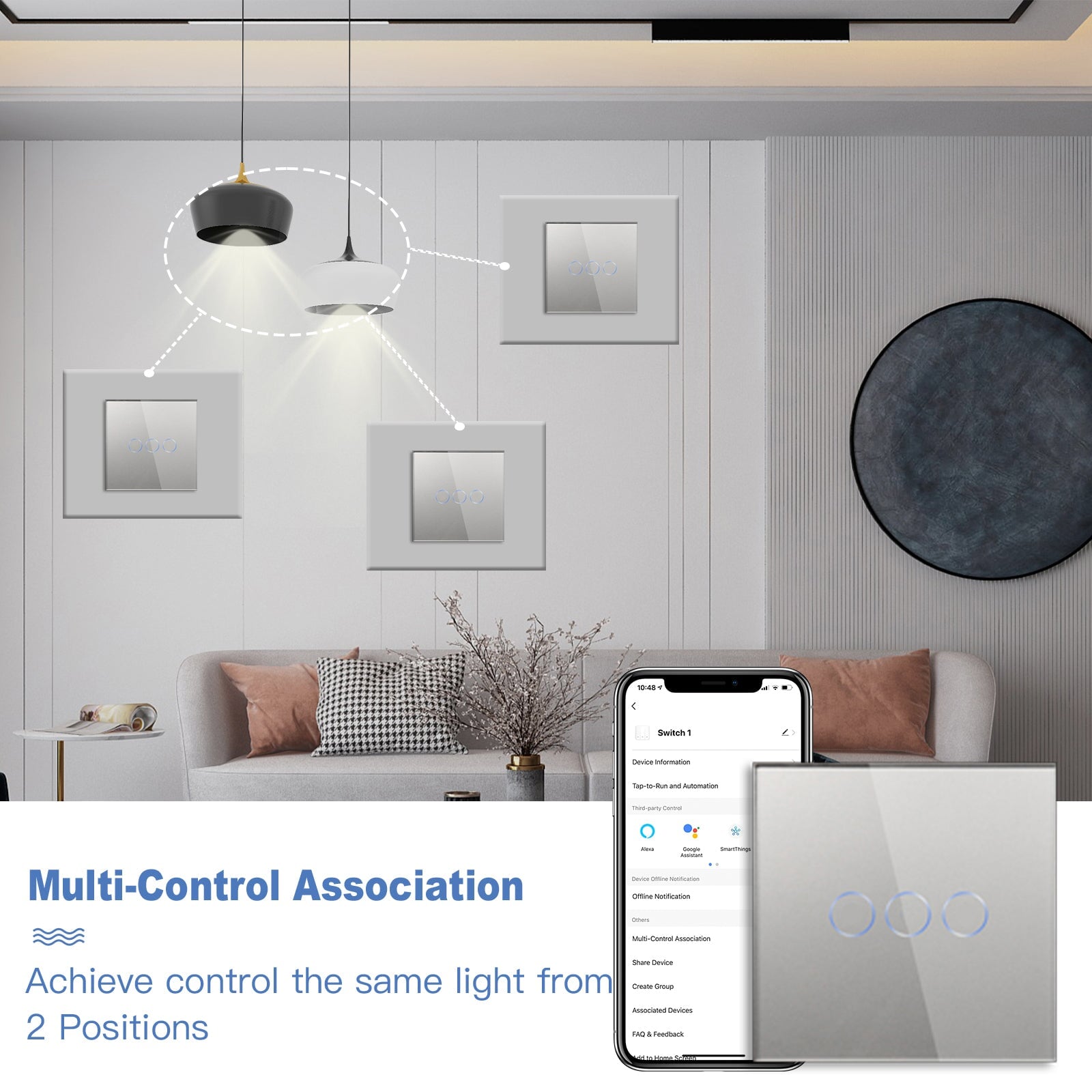 BSEED Zigbee Single Live Line Switch 1/2/3 Gang 1/2/3 Way Wall Smart Light Switch Single Live Line 1/2/3 pack Light Switches Bseedswitch 