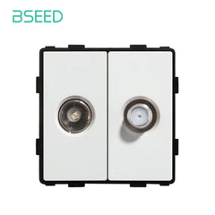 Bseed EU UK Russia Standard Plastic Socket Button Switch Function Key DIY Home Improvement Wall Plates & Covers Bseedswitch White TV With satellite Function Key 