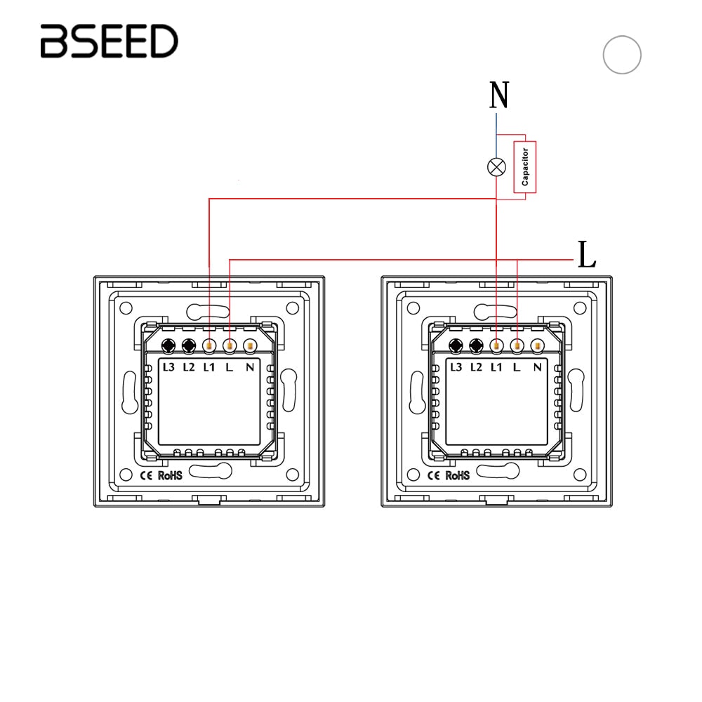 BSEED Single Line Wifi Light Switch 1/2/3 Gang 1/2/3 Way Smart Switch Wireless Wifi Switch Light Switches Bseedswitch 