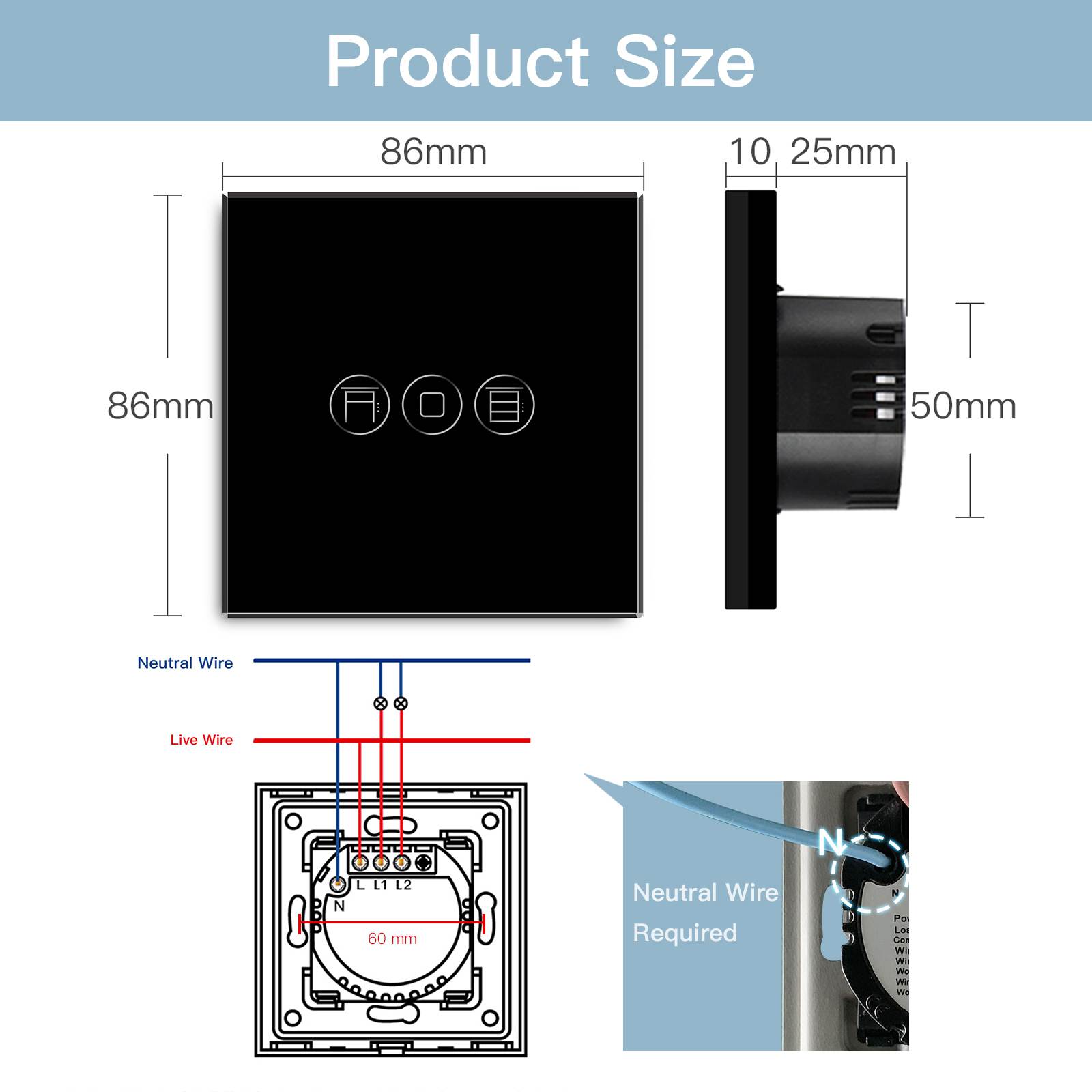 Bseed Smart Wifi Roller Shutter Switch Glass Panel Tuya App Light Switches Bseedswitch 