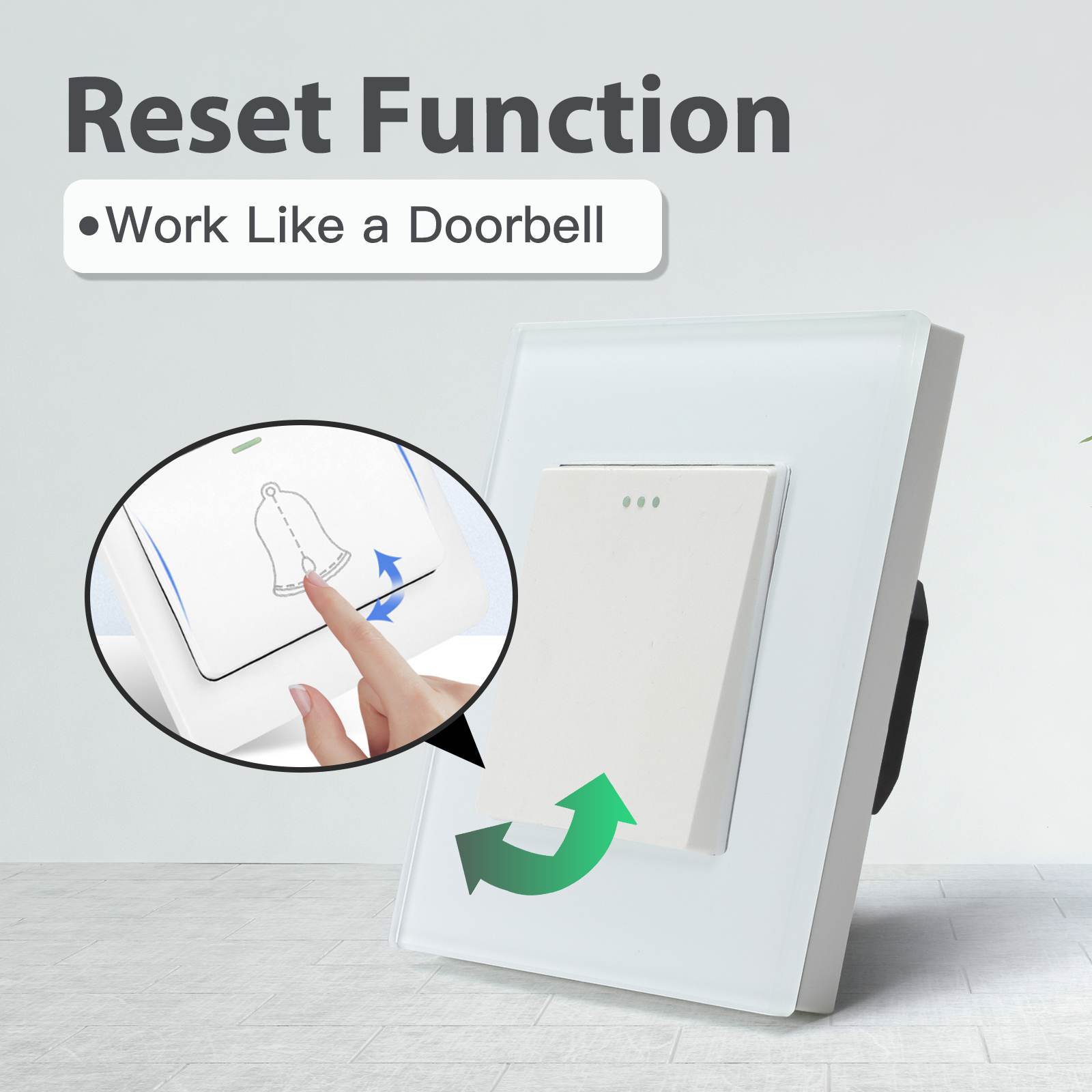 BSEED Wall Switches Automatic Rebound 1/2Gang 1Way Glass Mechanical Light Switches Reset Switches Return to Initial Position Light Switches Bseedswitch 