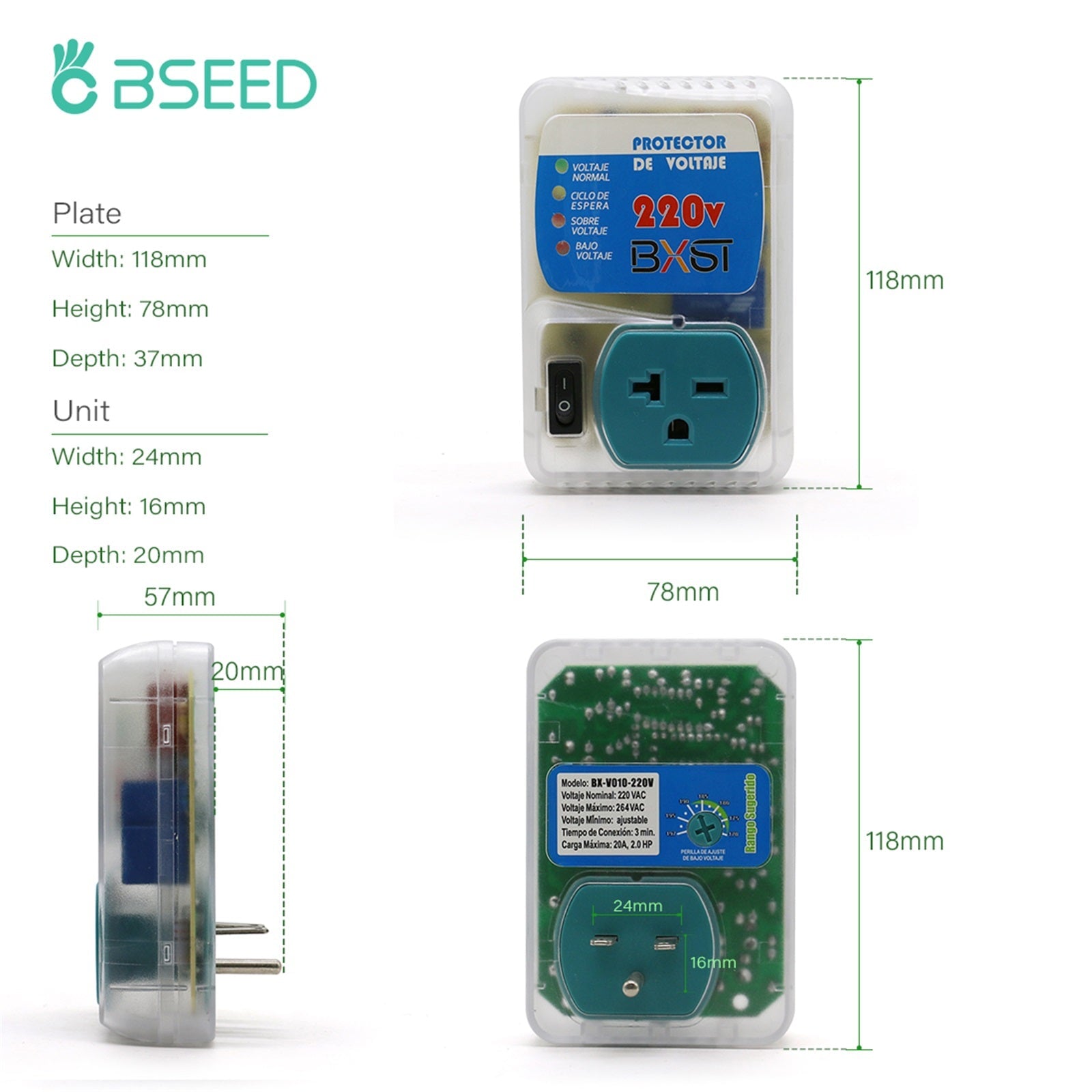 BSEED Home Appliance Surge Protector Wall Outlet Socket Voltage Protector Voltage Transformers & Regulators Bseedswitch 