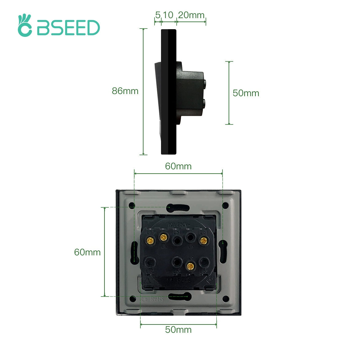 Bseed Button Light Switch 1/2/3 Gang 1/2 Way Mechanical Switches Crossbar Switch Light Switches Bseedswitch 