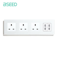 BSEED Triple UK Socket With USB Socket 299mm Power Outlets & Sockets Bseedswitch 