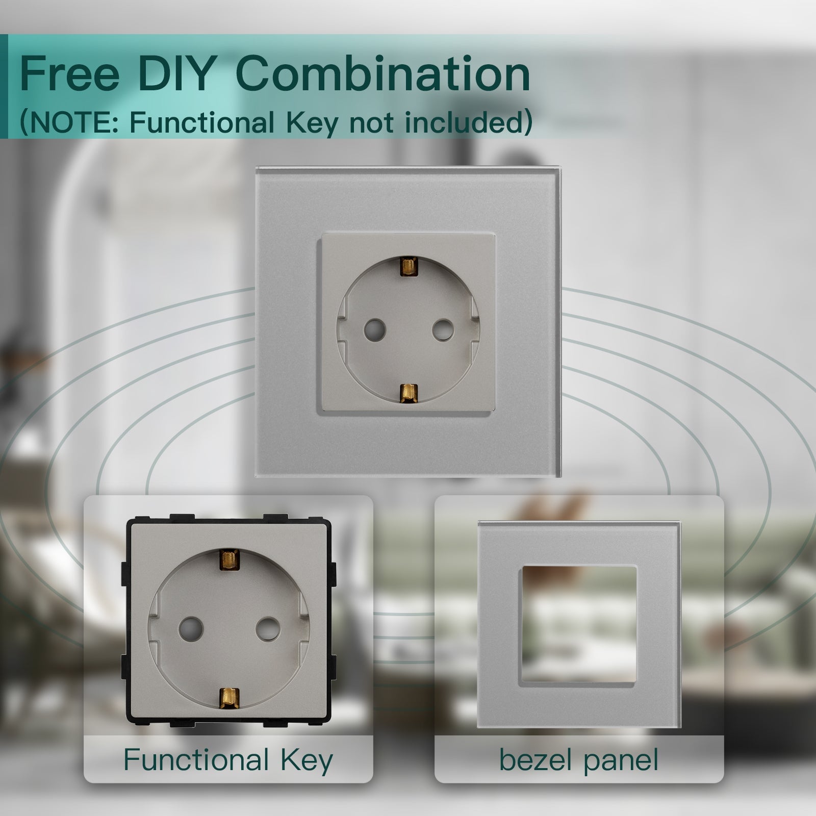 BSEED EU/FR/ UK/MF Standard Wall Socket Function Key Touch WiFi Zigbee type Power Outlets & Sockets Bseedswitch 