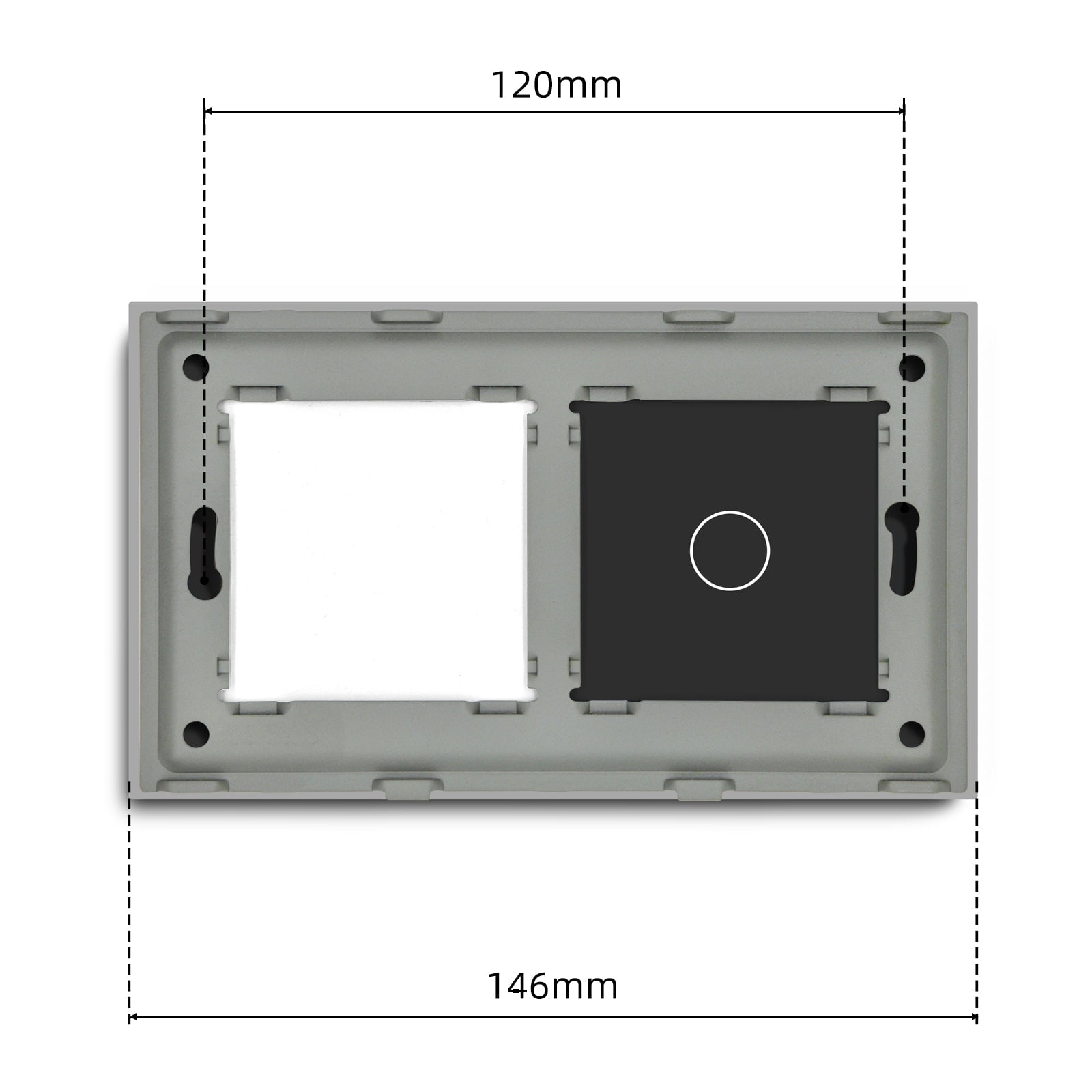 Bseed 146mm Crystal Glass Switch Frame Wall Socket DIY Part Home Improvement UK Standard Bseedswitch 