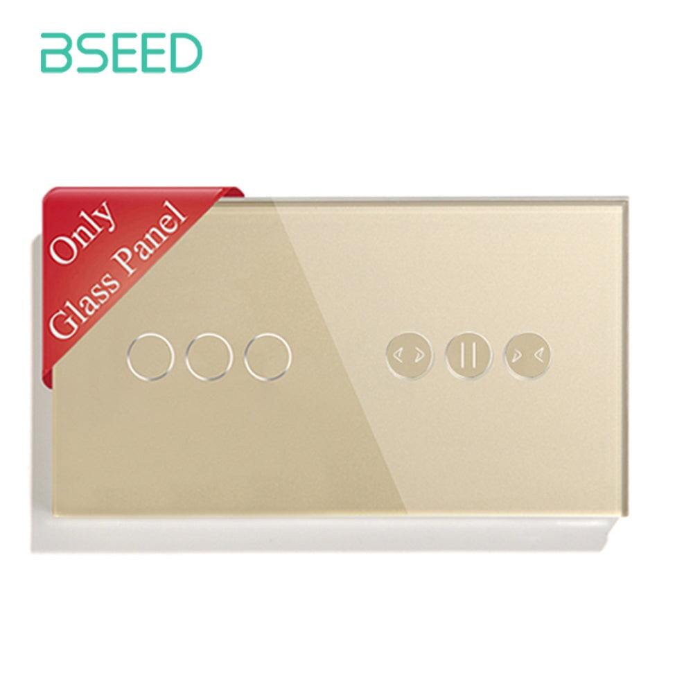 BSEED 157mm Pearl Crystal Only Glass Panel For Touch Switch plus WIFI Curtain Switch Function Module Parts Bseedswitch 