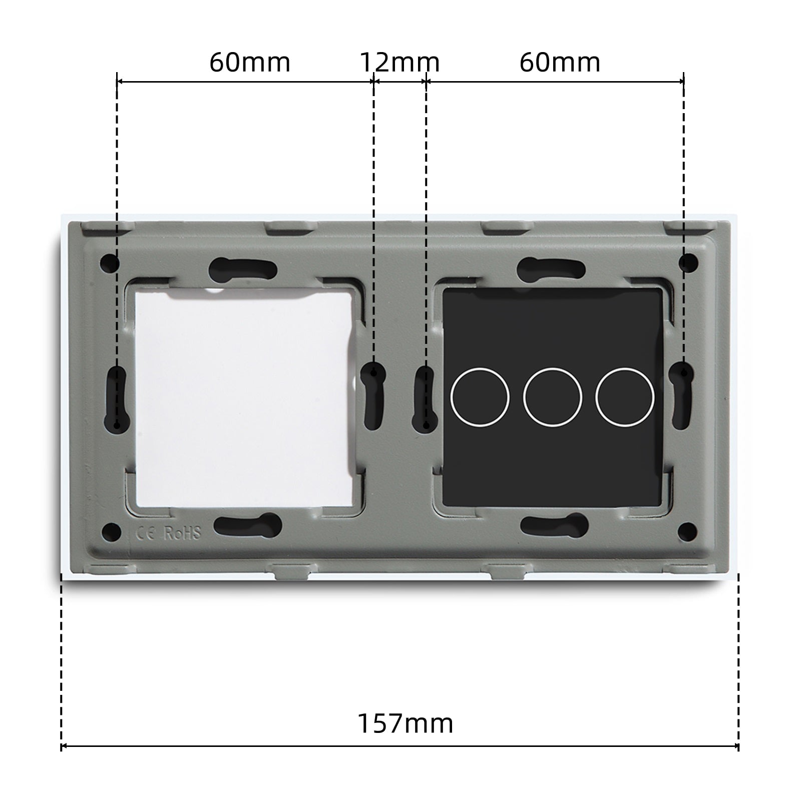 Bseed Crystal Glass Switch Frame Wall Socket DIY Part Home Improvement 157mm Bseedswitch 