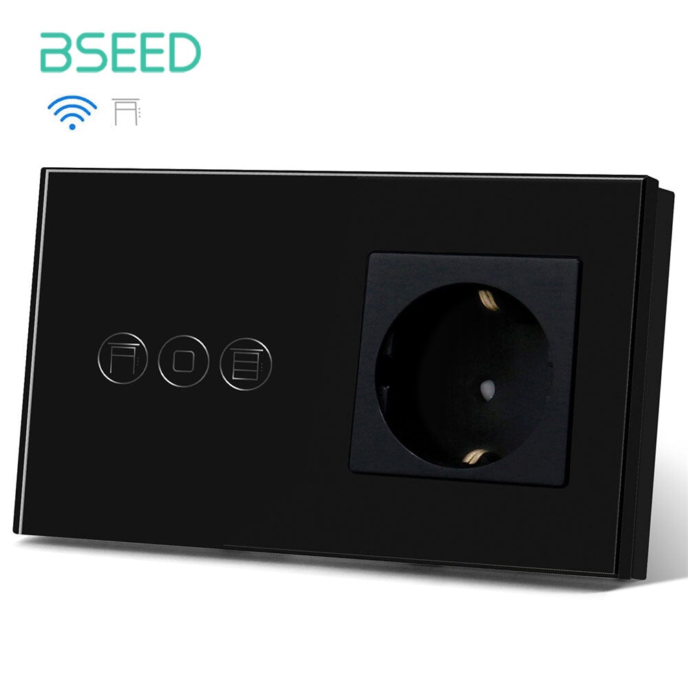 Bseed Touch Wifi Shutter Switch EU Standard Socket Without Wifi Power Outlets & Sockets Bseedswitch 