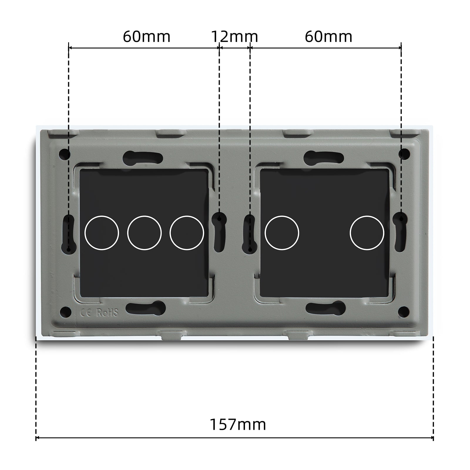 Bseed Glass Panel Light Switch Panel 157mm Double Switch Panel Bseedswitch 