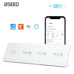 BSEED 1/2/3 Gang WiFi Switch With Triple Roller Shutter Switch 299mm Light Switches Bseedswitch 