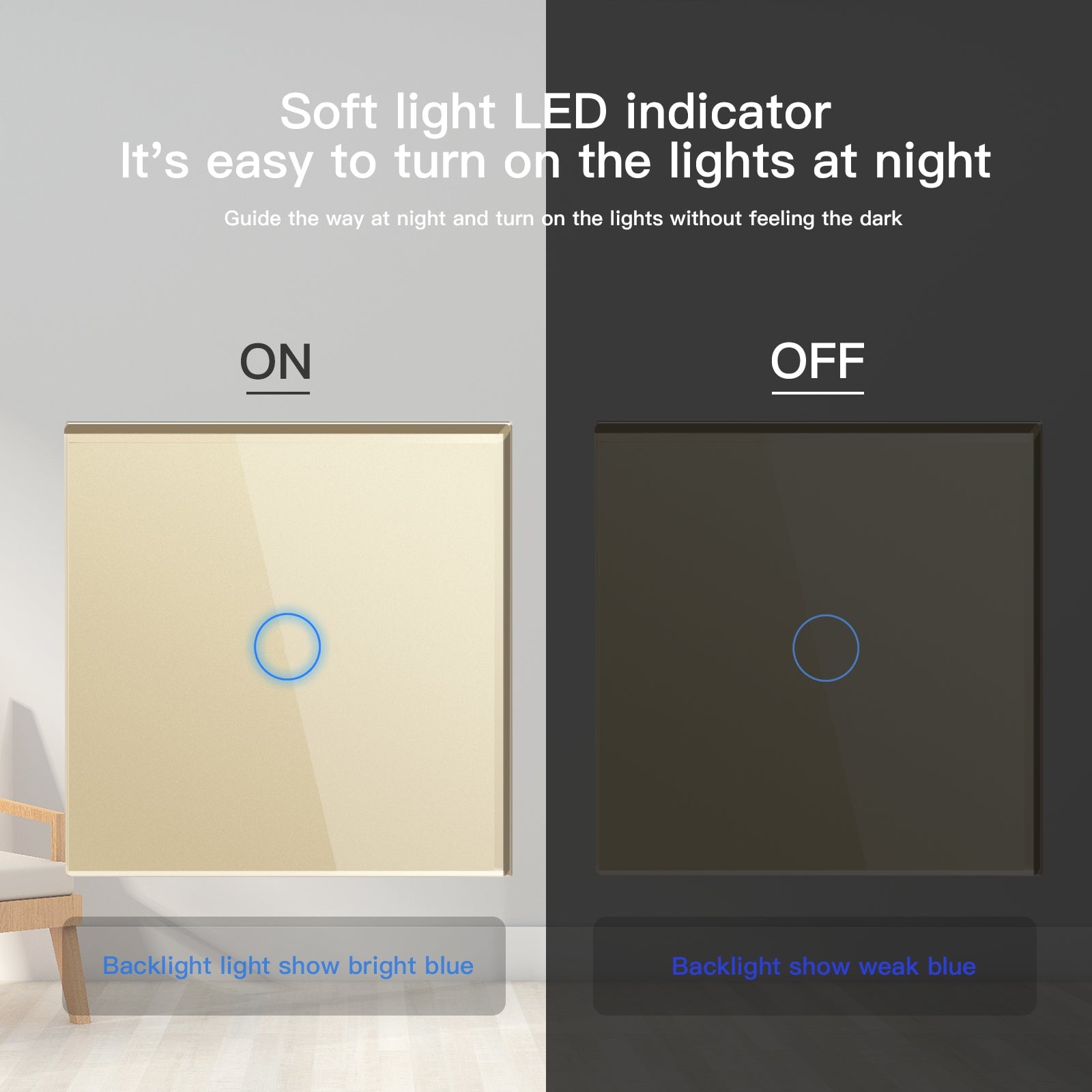 BSEED Wall Touch Screen Switches 1/2/3 Gang 2/3 Way Light Switches Bseedswitch 