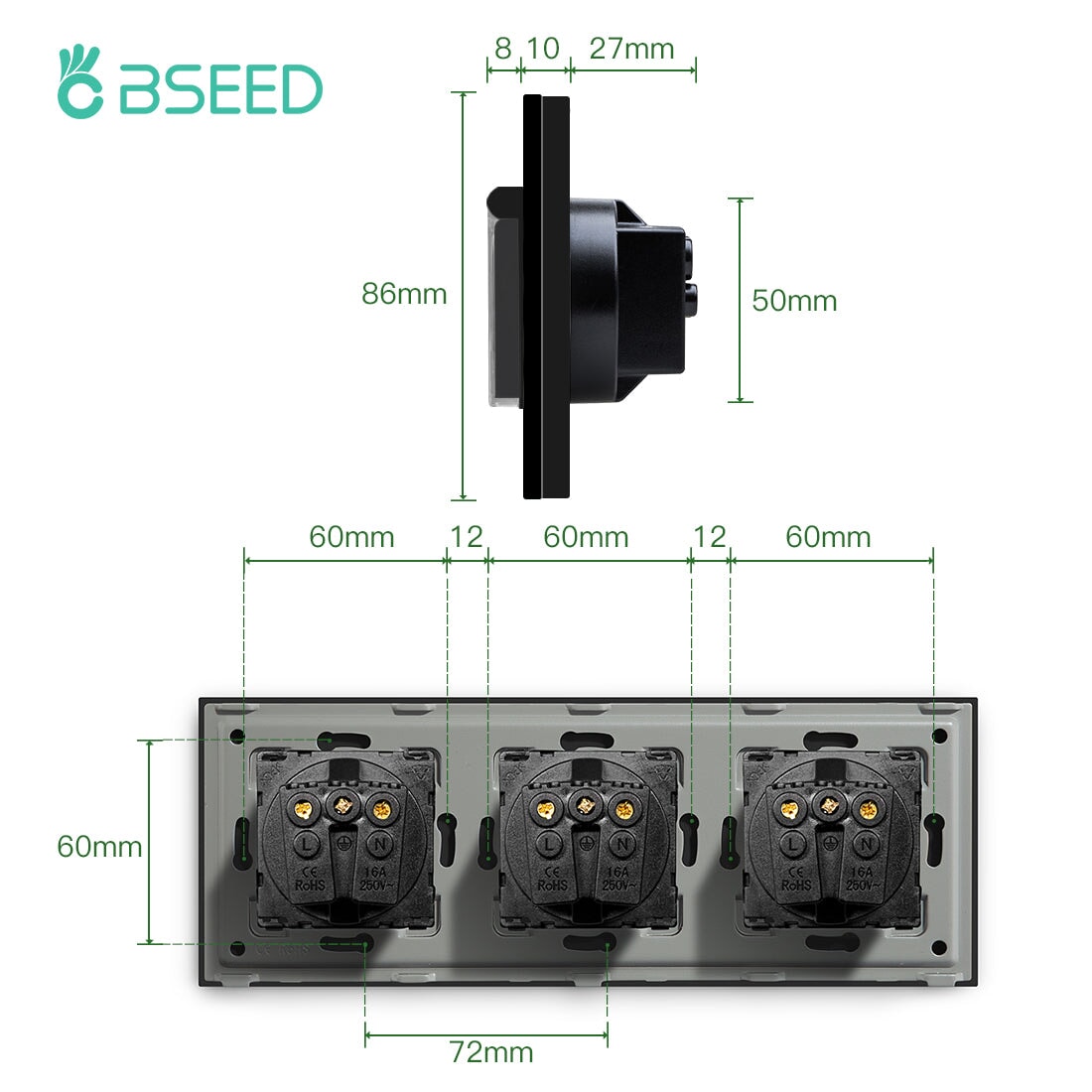 Bseed Waterproof Socket EU Standard Power Outlets & Sockets Bseedswitch 