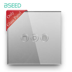 Bseed Glass Panel WiFi Roller Shutter Switch Panel Cystal Glass 86mm Bseedswitch Grey 