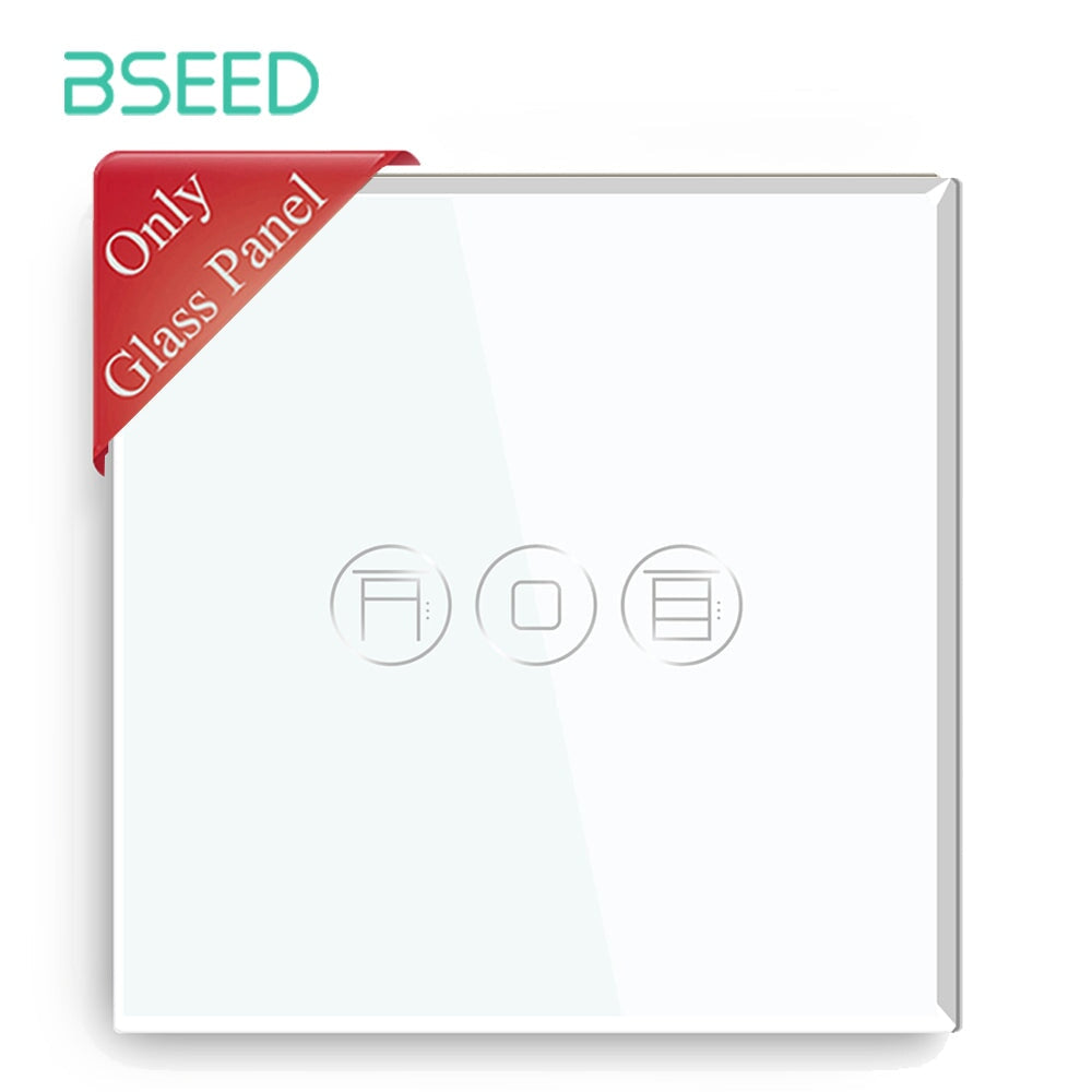 Bseed Glass Panel WiFi Roller Shutter Switch Panel Cystal Glass 86mm Bseedswitch White 