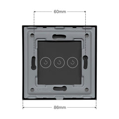 BSEED 86mm Crystal Glass Panel With Metal Pearl 1/2/3 Gang Only Panel Bseedswitch 