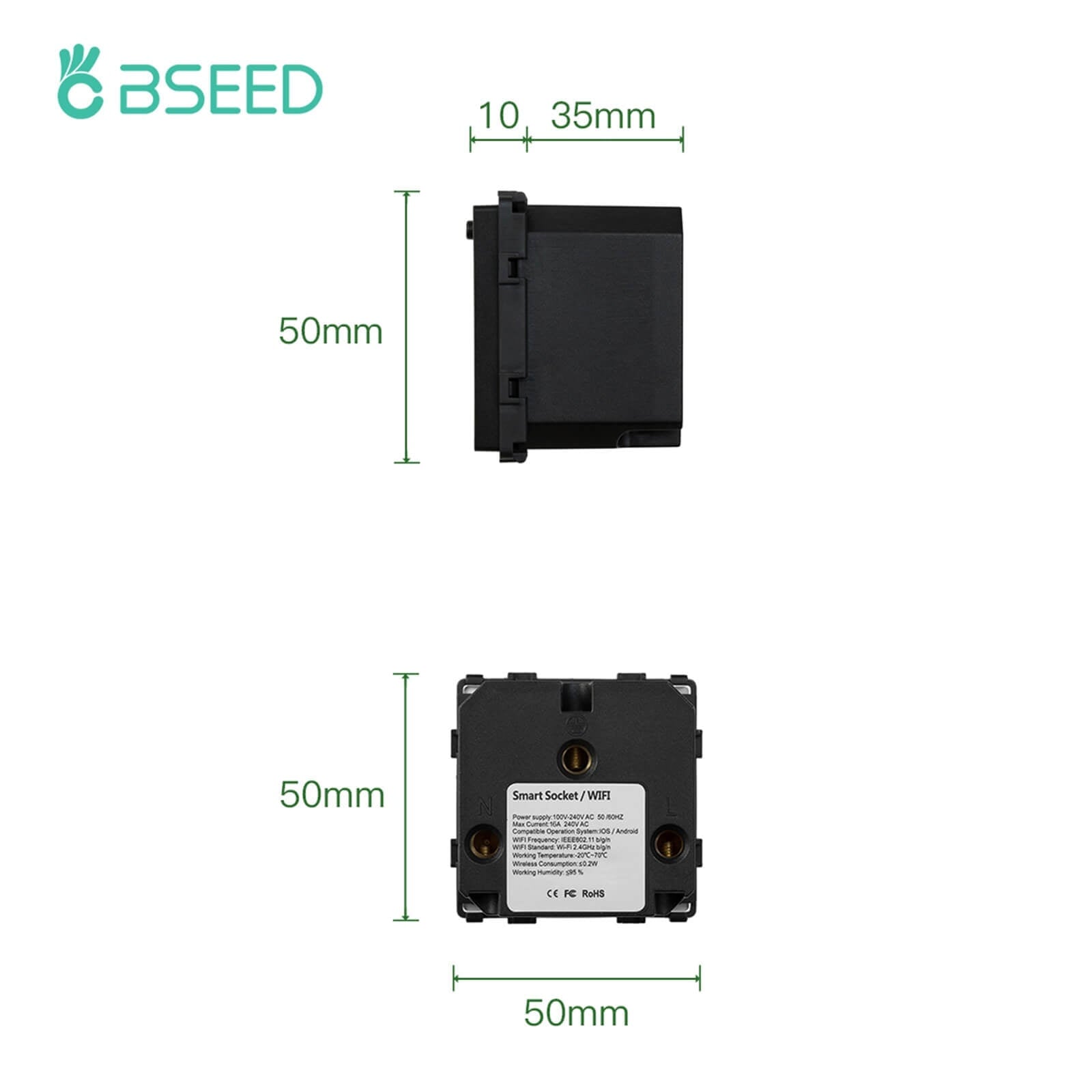 BSEED EU standard Function Key Wifi Energy Monitoring Socket DIY Parts Power Outlets & Sockets Bseedswitch 