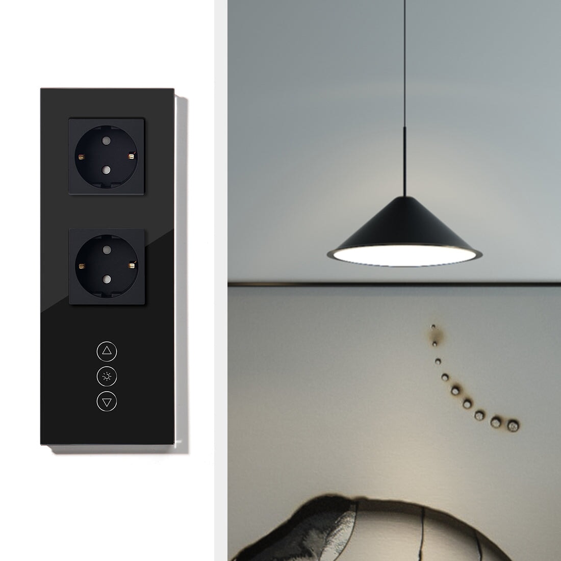 Bseed Smart WiFi Dimmer Switches With Normal EU Standard Wall Sockets 228mm Light Switches Bseedswitch 