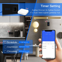BSEED Zigbee Dimmer Switch With Zigbee Socket Glass Panel Light Switches Bseedswitch 