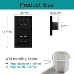 BSEED WiFi 1/2/3 Gnag 1/2/3 Way Light Switch With 4 USB Wall Socket Power Outlets & Sockets Bseedswitch 