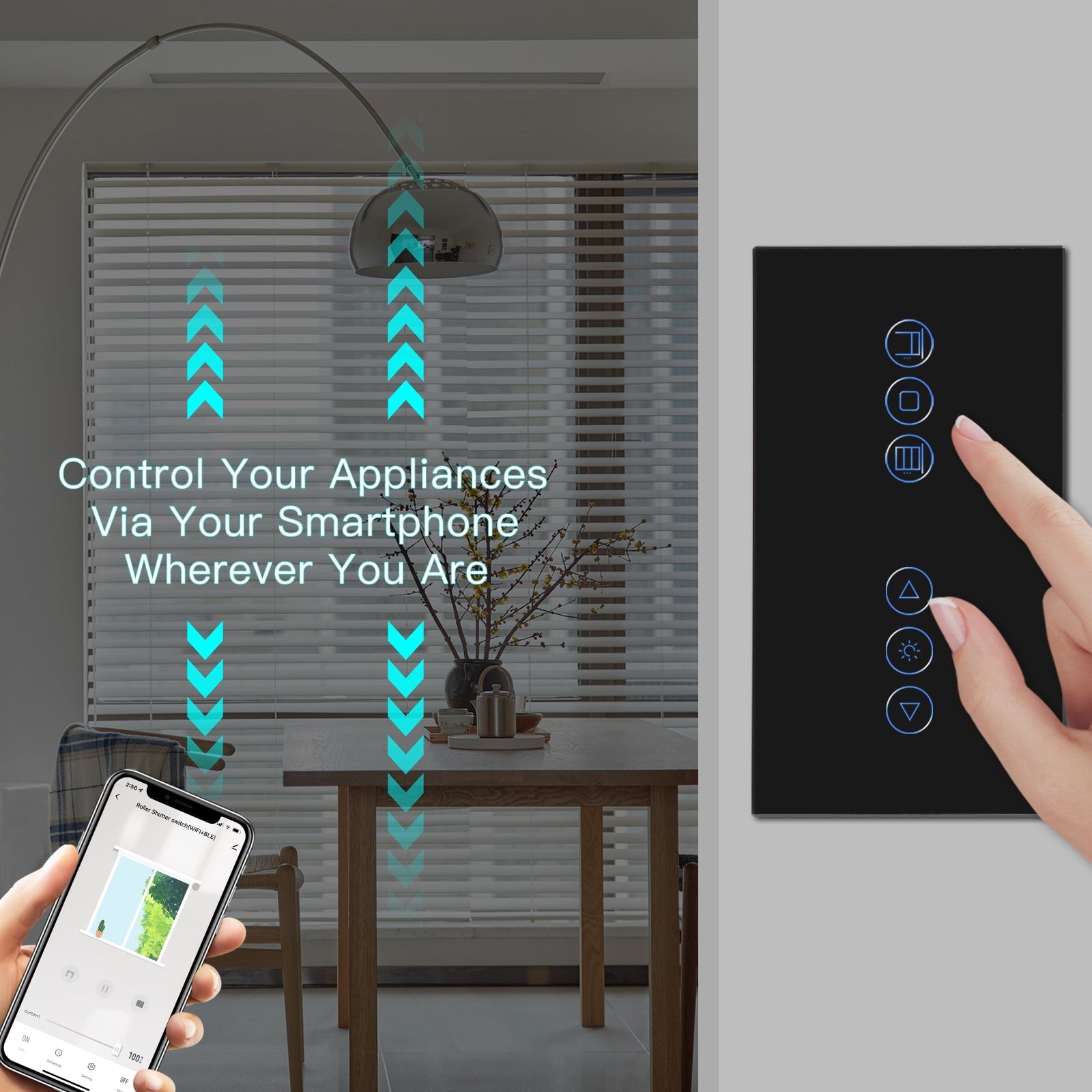 BSEED WiFi dimmer switch with shutter switch Light Switches Bseedswitch 