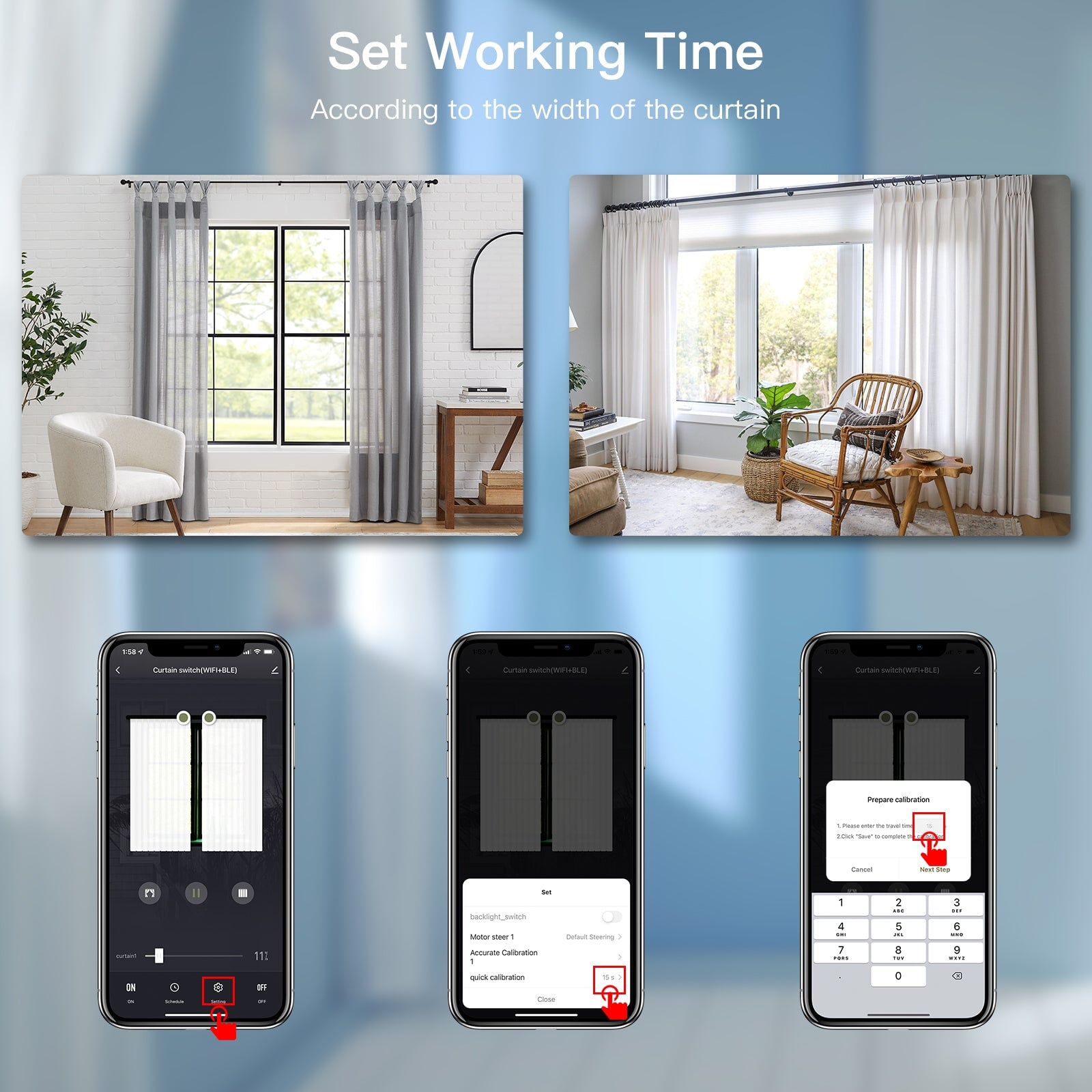 Bseed Wifi Curtain Switch Smart Touch Switch 1/2/3 gang 1/2/3Way Wireless Smart Touch Curtain Switch App Control Alexa Light Switches Bseedswitch 