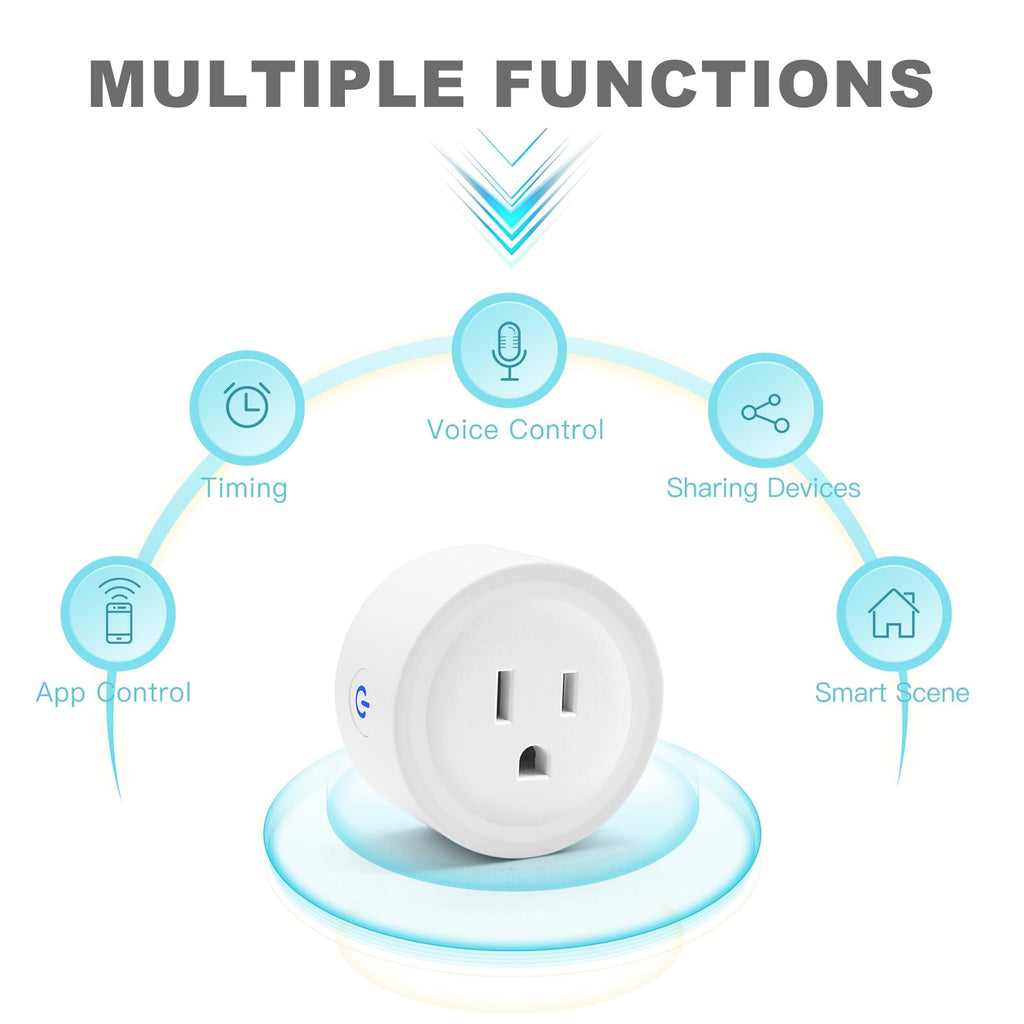 Smart Plug, 10A Round Shape WiFi Mini Plug APP Remote Control