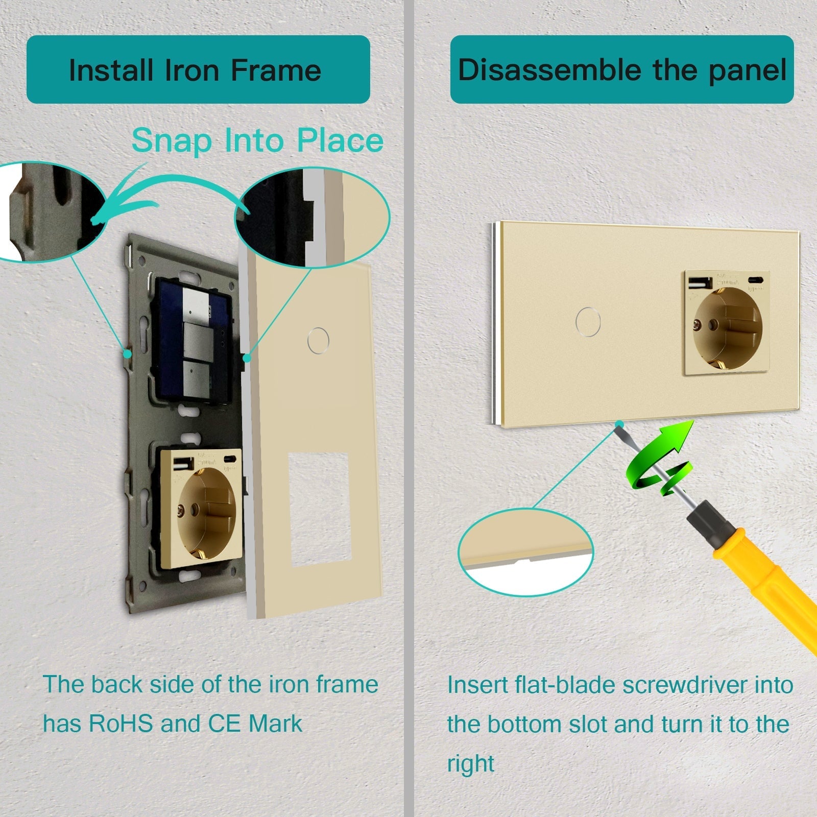 Bseed Zigbee 1/2/3 Light Switch 1/2/3 Way With EU Socket With USB and type-c Light Switches Bseedswitch 