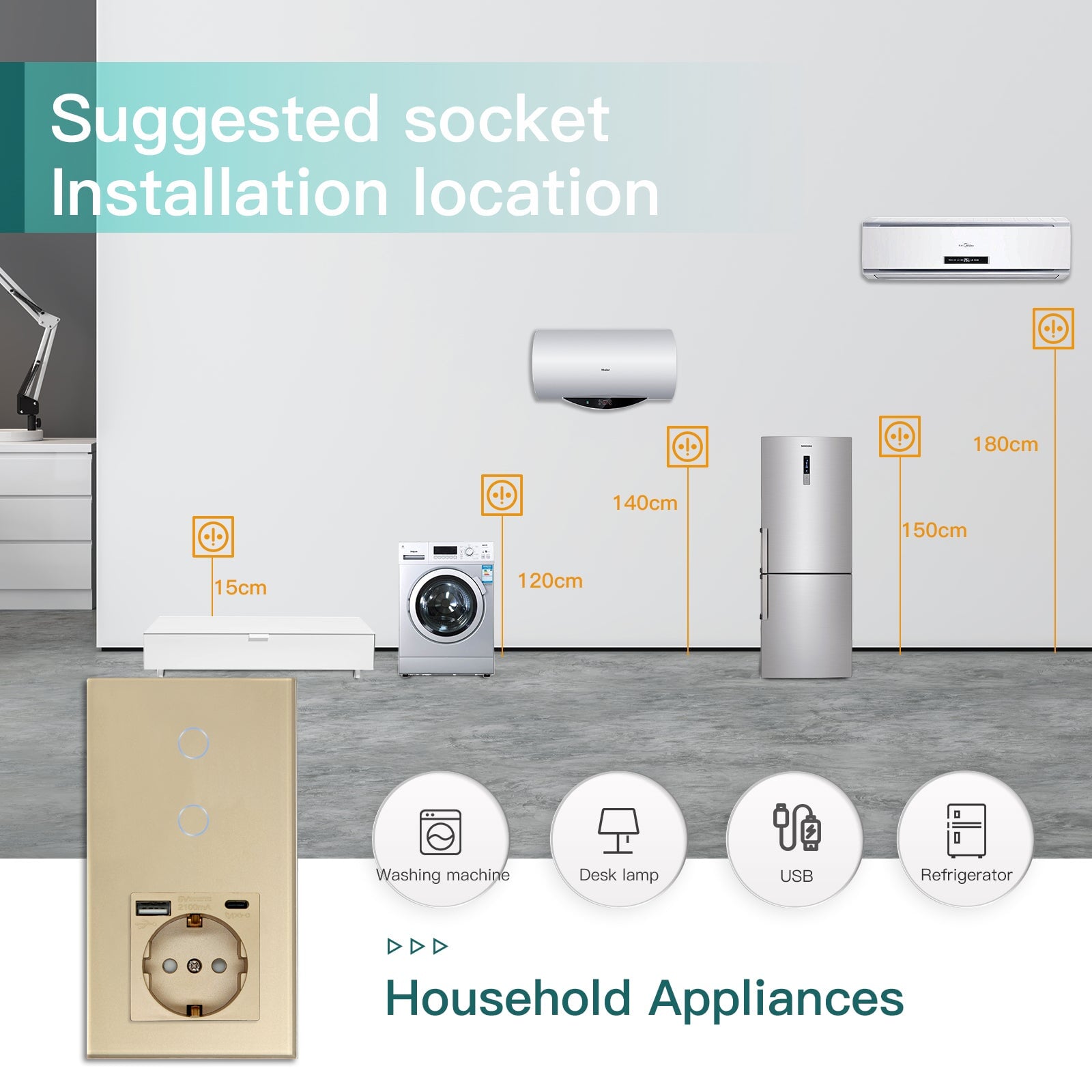 Bseed Zigbee 1/2/3 Light Switch 1/2/3 Way With EU Socket With USB and type-c Light Switches Bseedswitch 