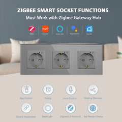 BSEED ZigBee EU Wall Sockets Power Outlets Kids Protection Wall Plates & Covers Bseedswitch 