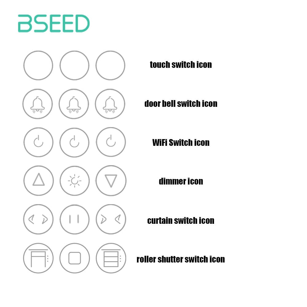 Bseed 47mm Glass Panel Switch DIY Part With Or Without Icon Bseedswitch 