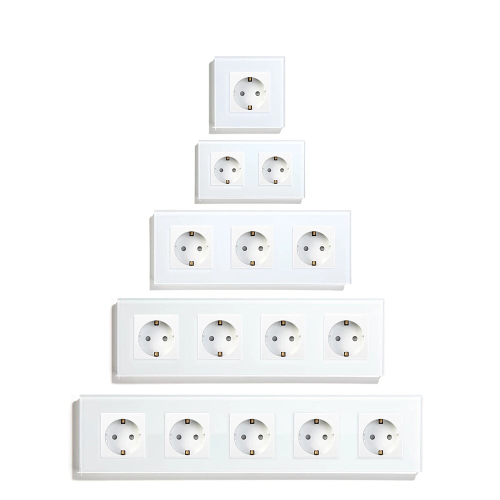 BSEED EU Wall Sockets Power Outlets Glass Panel 16A Power Outlets & Sockets Bseedswitch 