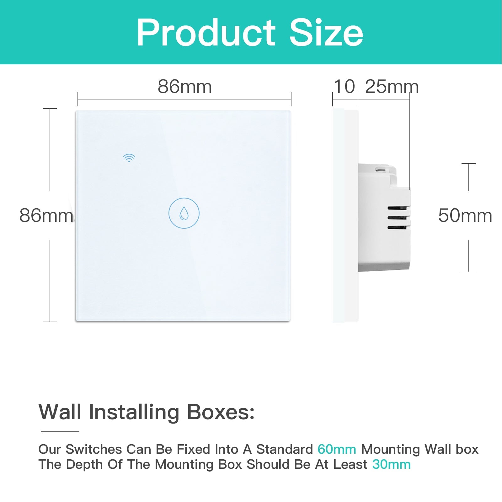 BSEED Wifi Boiler Smart Switch Water Heater Switches Touch Panel 20A Wall Plates & Covers Bseedswitch 