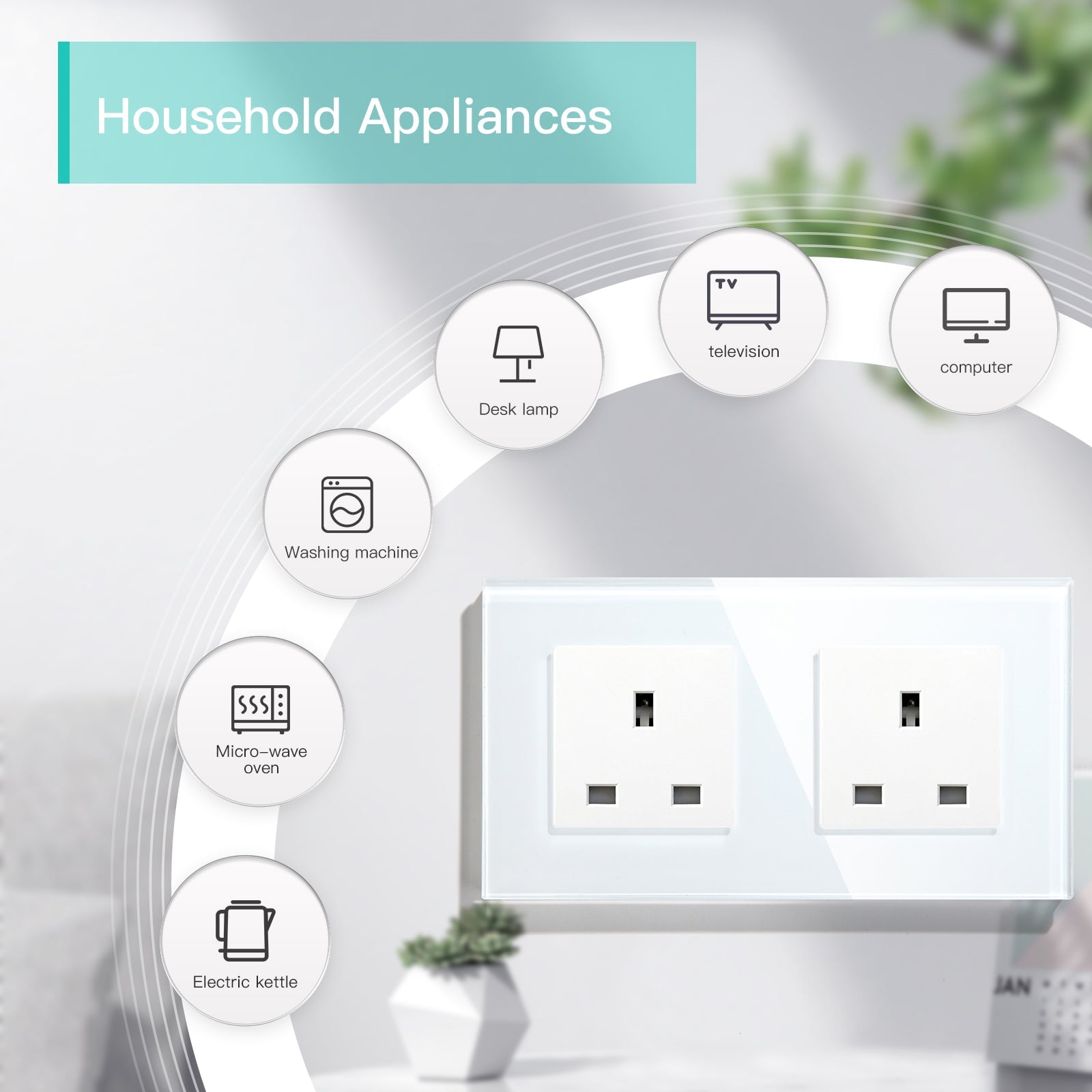 BSEED UK Wall Sockets Single Power Outlets Kids Protection 16A Power Outlets & Sockets Bseedswitch 