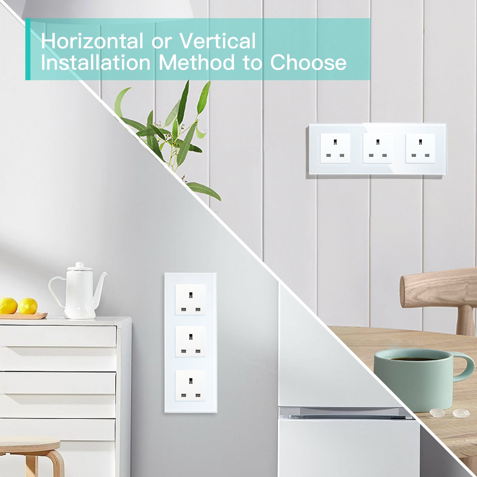 BSEED UK Wall Sockets Single Power Outlets Kids Protection 16A Power Outlets & Sockets Bseedswitch 